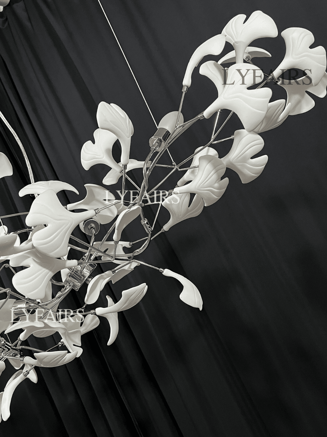 Linear Ginkgo Ceramic Chandelier for Dining Room/Kitchen Island - Zelno Lighting