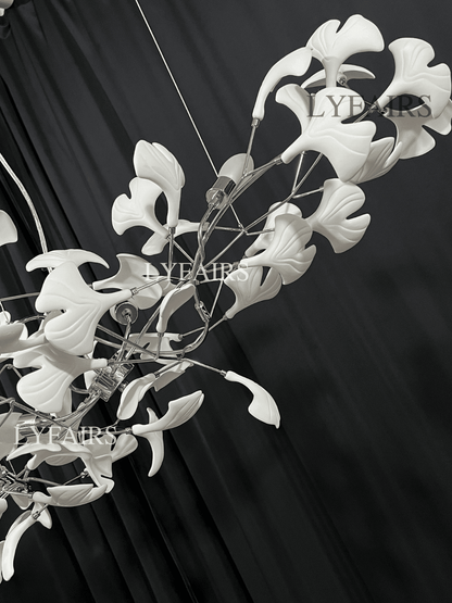 Linear Ginkgo Ceramic Chandelier for Dining Room/Kitchen Island - Zelno Lighting