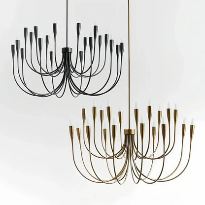 Liona Large Brass Candelabra Chandelier Light - Zelno