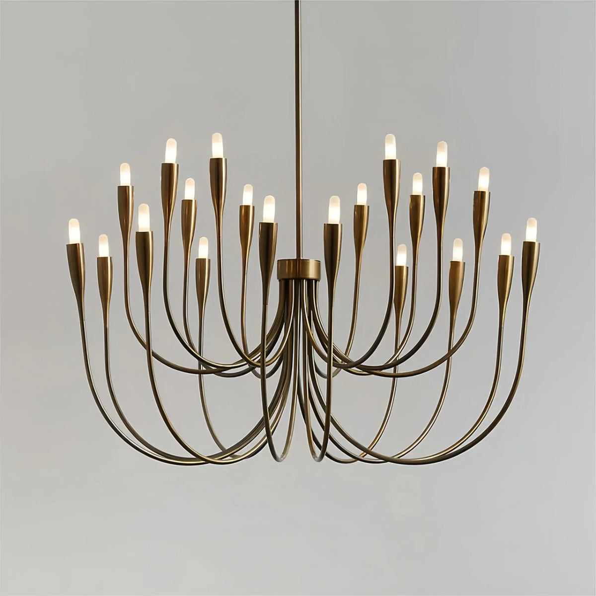 Liona Large Brass Candelabra Chandelier Light - Zelno