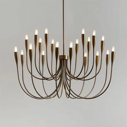 Liona Large Brass Candelabra Chandelier Light - Zelno