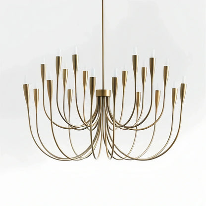 Liona Large Brass Candelabra Chandelier Light - Zelno
