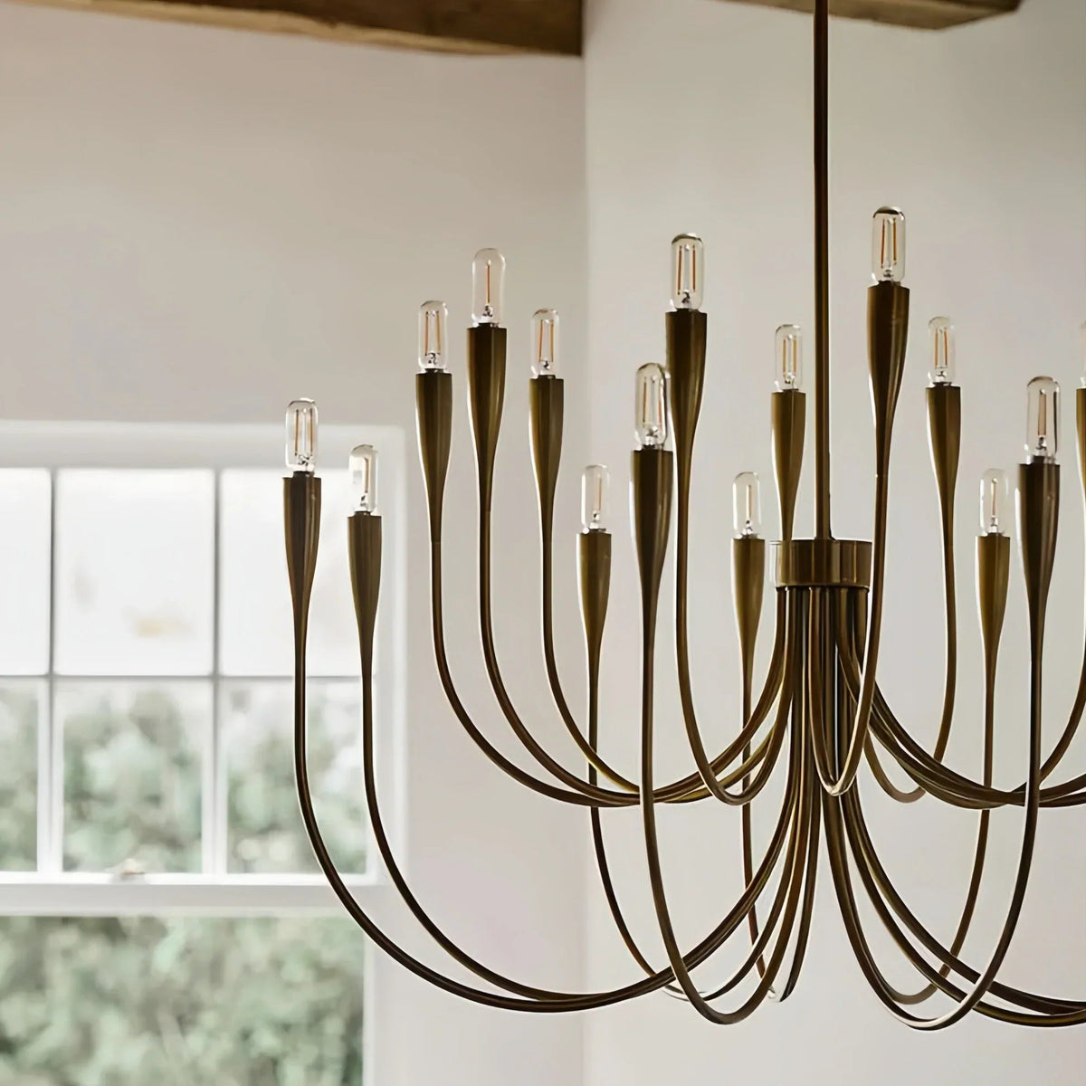 Liona Large Brass Candelabra Chandelier Light - Zelno