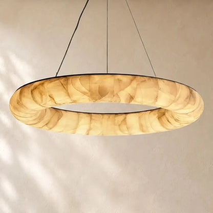 Livage Lisse Round Chandelier with Alabaster Shade - Zelno