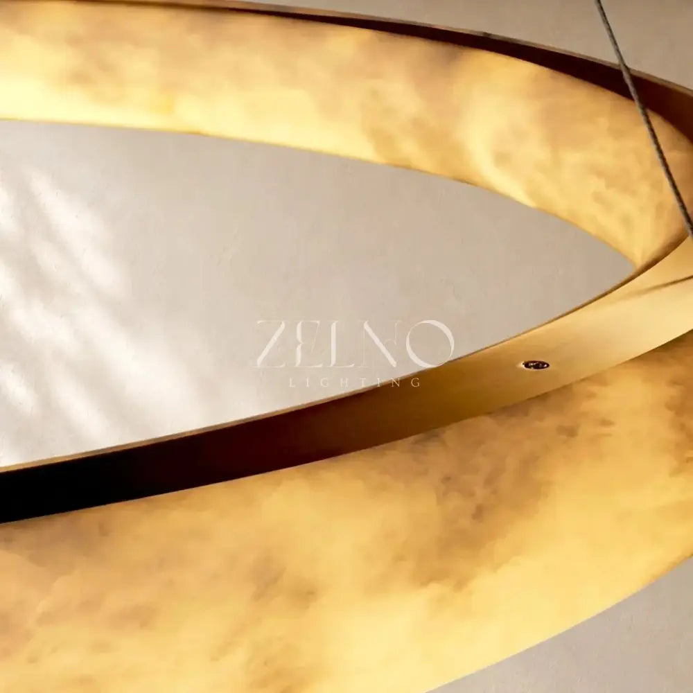 Livage Lisse Round Chandelier with Alabaster Shade - Zelno