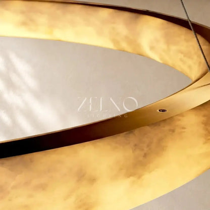 Livage Lisse Round Chandelier with Alabaster Shade - Zelno