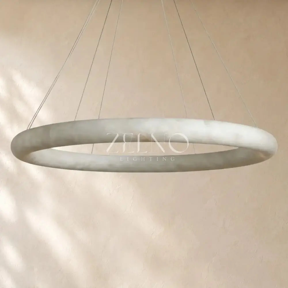 Livage Lisse Round Chandelier with Alabaster Shade - Zelno