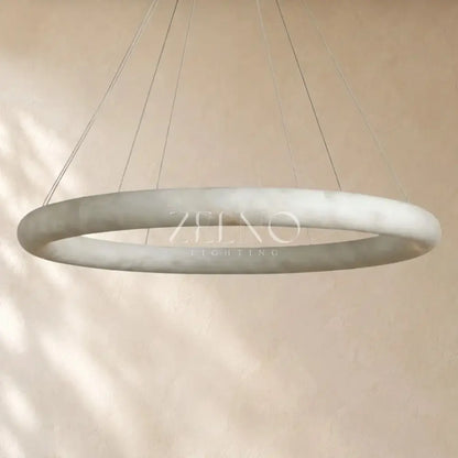 Livage Lisse Round Chandelier with Alabaster Shade - Zelno