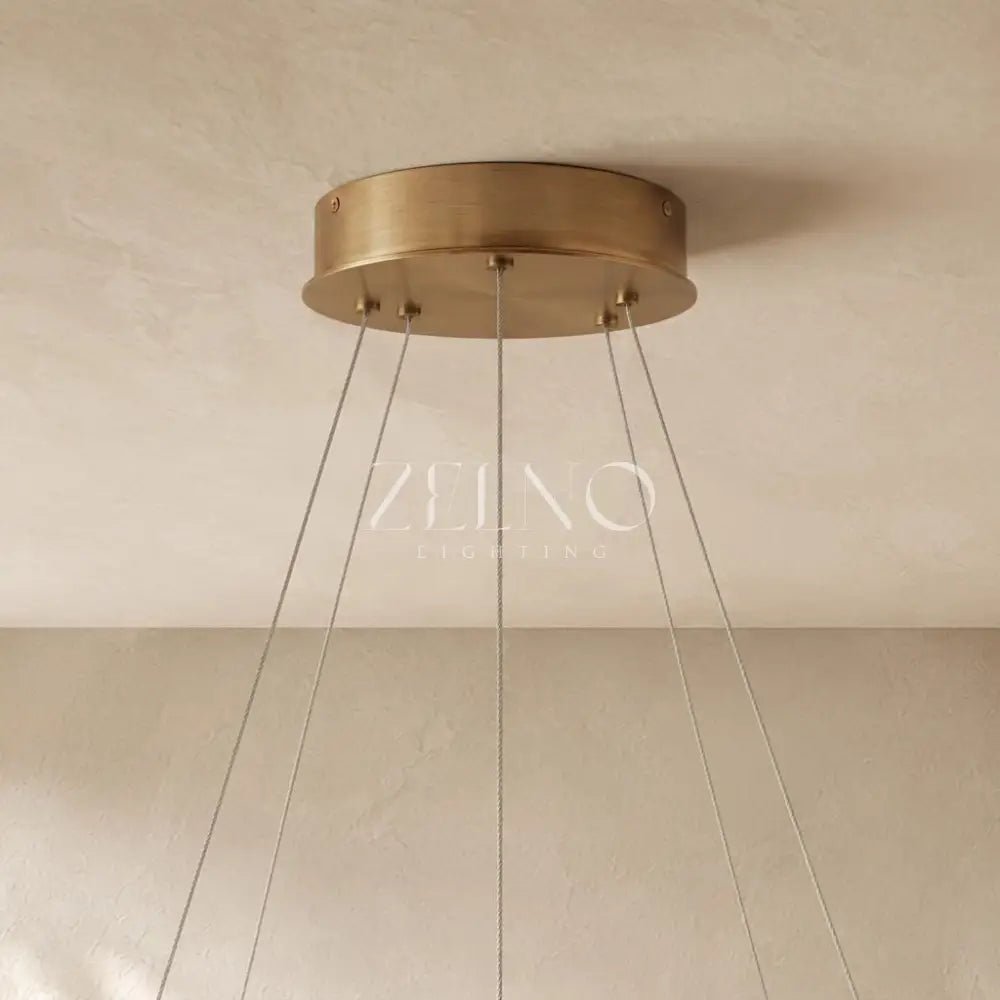 Livage Lisse Round Chandelier with Alabaster Shade - Zelno