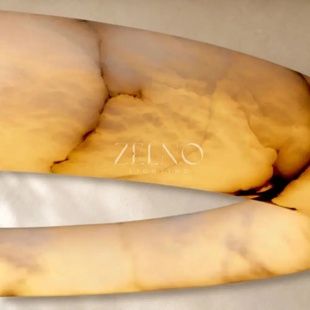 Livage Lisse Round Chandelier with Alabaster Shade - Zelno