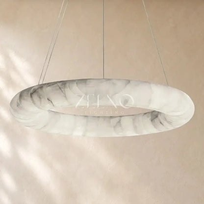 Livage Lisse Round Chandelier with Alabaster Shade - Zelno