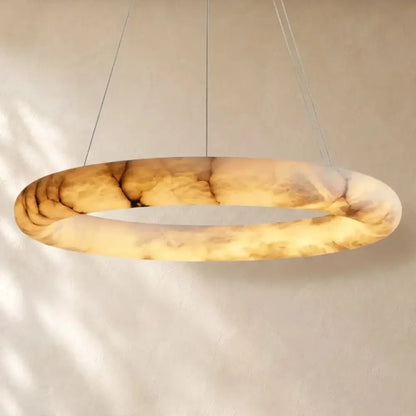 Livage Lisse Round Chandelier with Alabaster Shade - Zelno