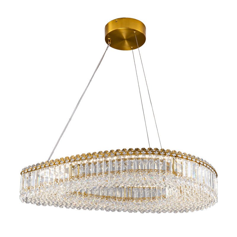 Lohan 31.5" Modern LED Crystal Chandelier for Dining Room, Kitchen Island, Living Room, Bedroom, Foyer - Zelno