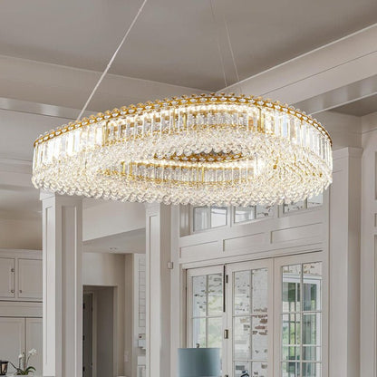 Lohan 31.5" Modern LED Crystal Chandelier for Dining Room, Kitchen Island, Living Room, Bedroom, Foyer - Zelno
