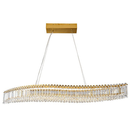 Lohan 31.5" Modern Luxury Geometric LED Crystal Kitchen Island Chandelier - Zelno