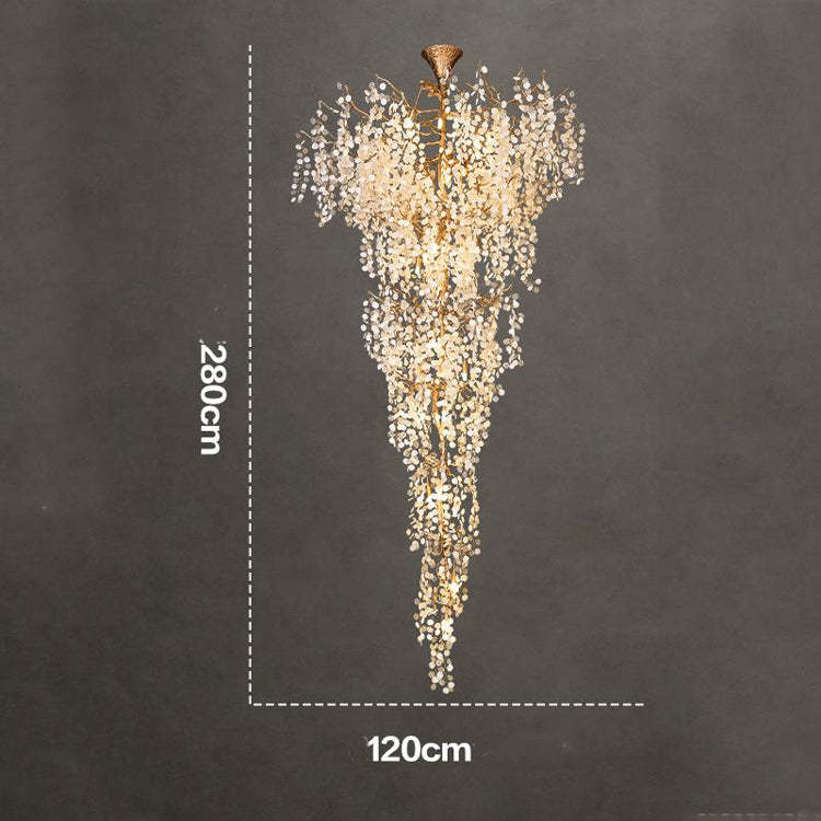 Long Vine Staircase Chandelier 78.7" 110" - Zelno Lighting
