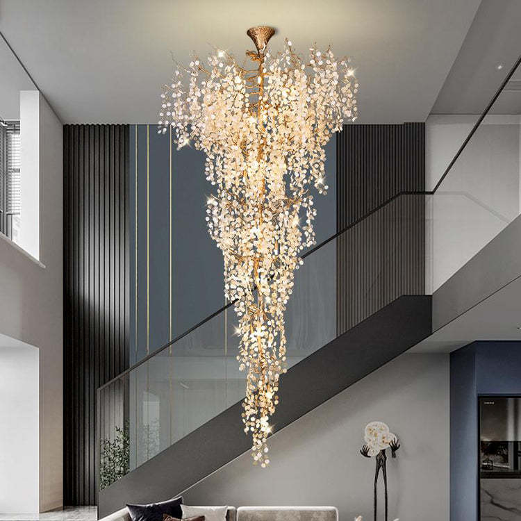 Long Vine Staircase Chandelier 78.7" 110" - Zelno Lighting
