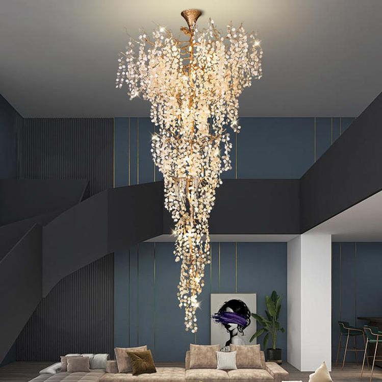 Long Vine Staircase Chandelier 78.7" 110" - Zelno Lighting