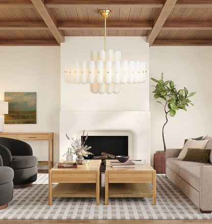 Lorna LED Double Tier Chandelier 25" 35" 46" - Zelno Lighting