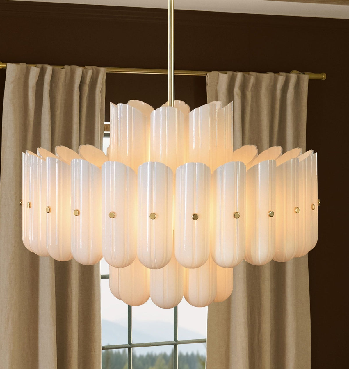 Lorna LED Double Tier Chandelier 25" 35" 46" - Zelno Lighting