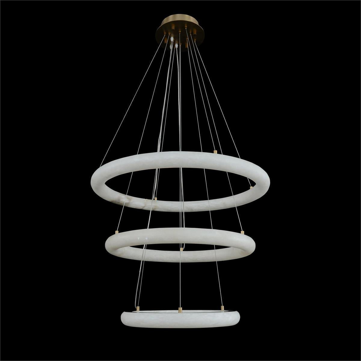 Luca Three-Tier Alabaster Pendant Chandelier - Zelno Lighting