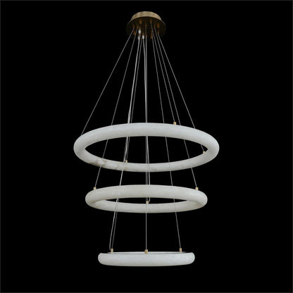 Luca Three-Tier Alabaster Pendant Chandelier - Zelno Lighting