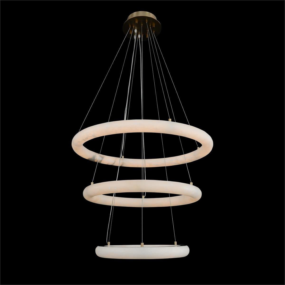 Luca Three-Tier Alabaster Pendant Chandelier - Zelno Lighting