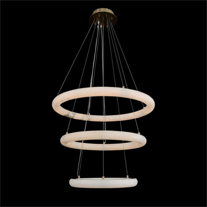 Luca Three-Tier Alabaster Pendant Chandelier - Zelno Lighting