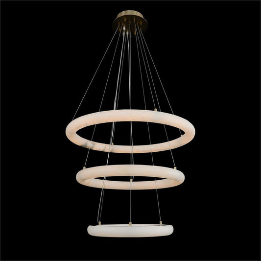 Luca Three-Tier Alabaster Pendant Chandelier - Zelno Lighting