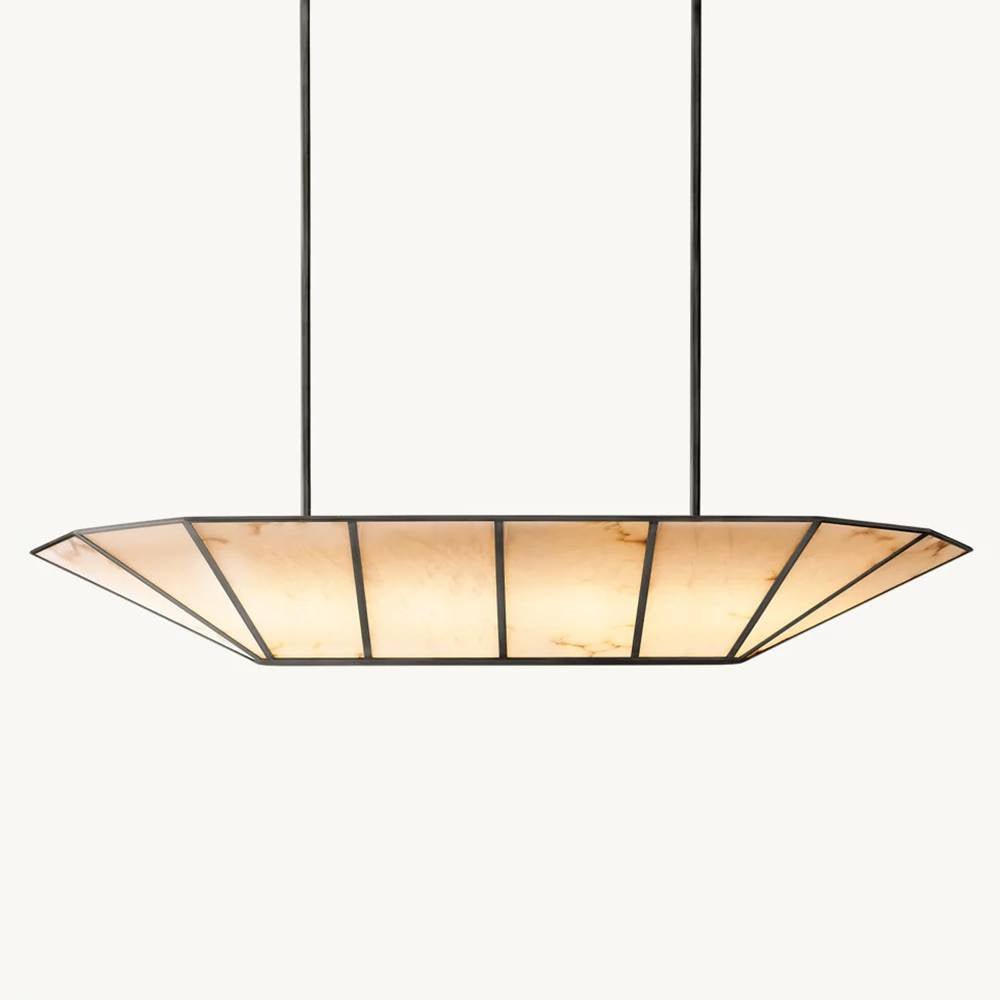 Lucette Alabaster Vein Linear Chandelier 52" - Zelno