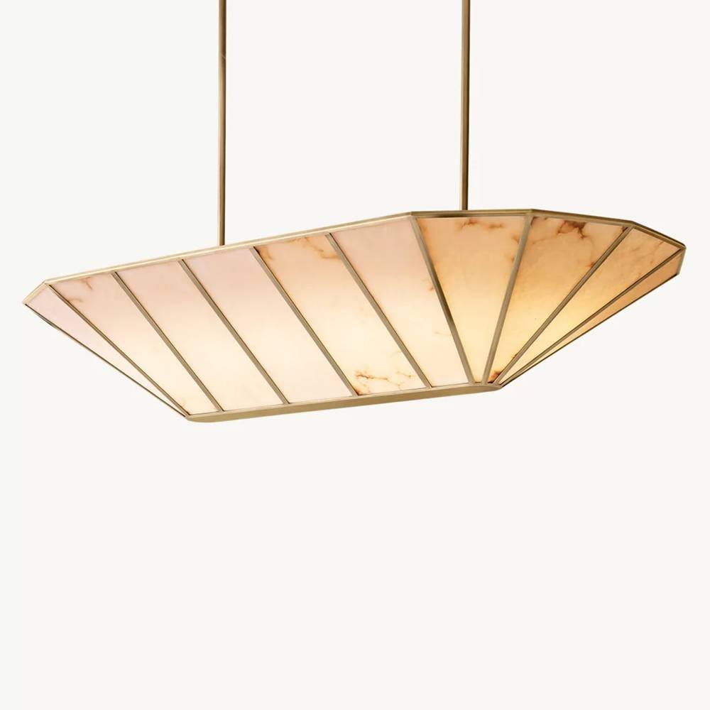 Lucette Alabaster Vein Linear Chandelier 52" - Zelno