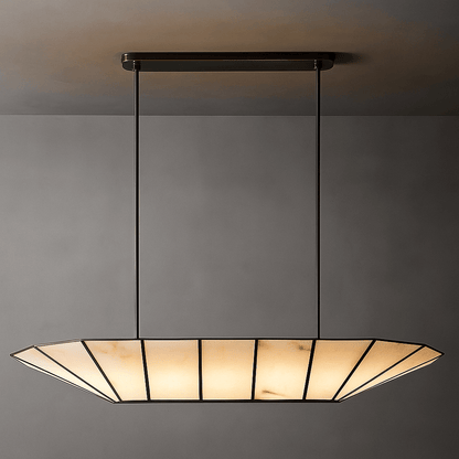 Lucette Alabaster Vein Linear Chandelier 52" - Zelno