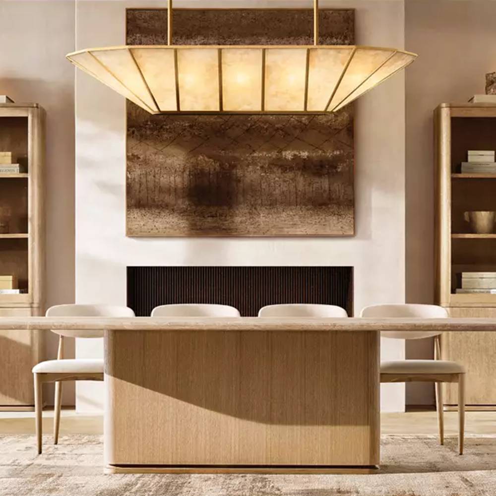 Lucette Alabaster Vein Linear Chandelier 52" - Zelno