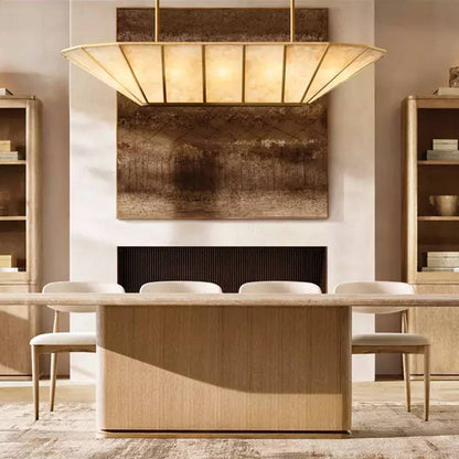Lucette Alabaster Vein Linear Chandelier 52" - Zelno