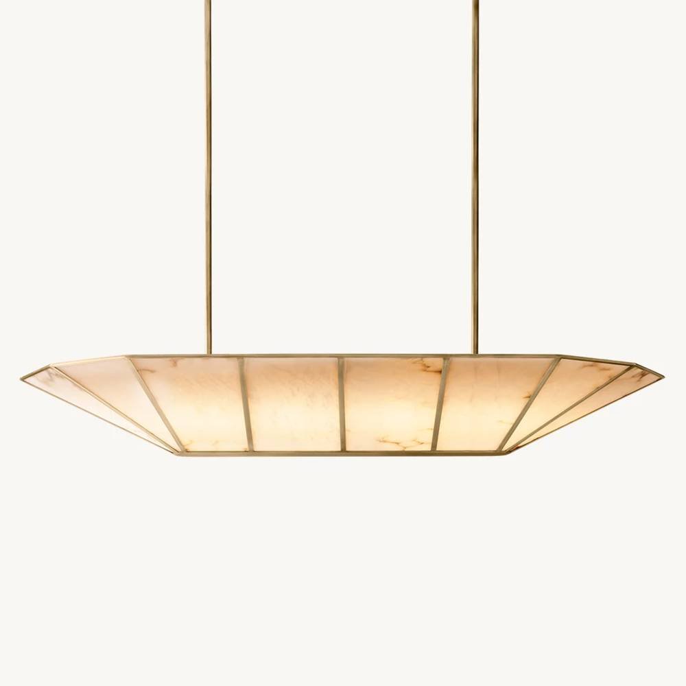 Lucette Alabaster Vein Linear Chandelier 52" - Zelno