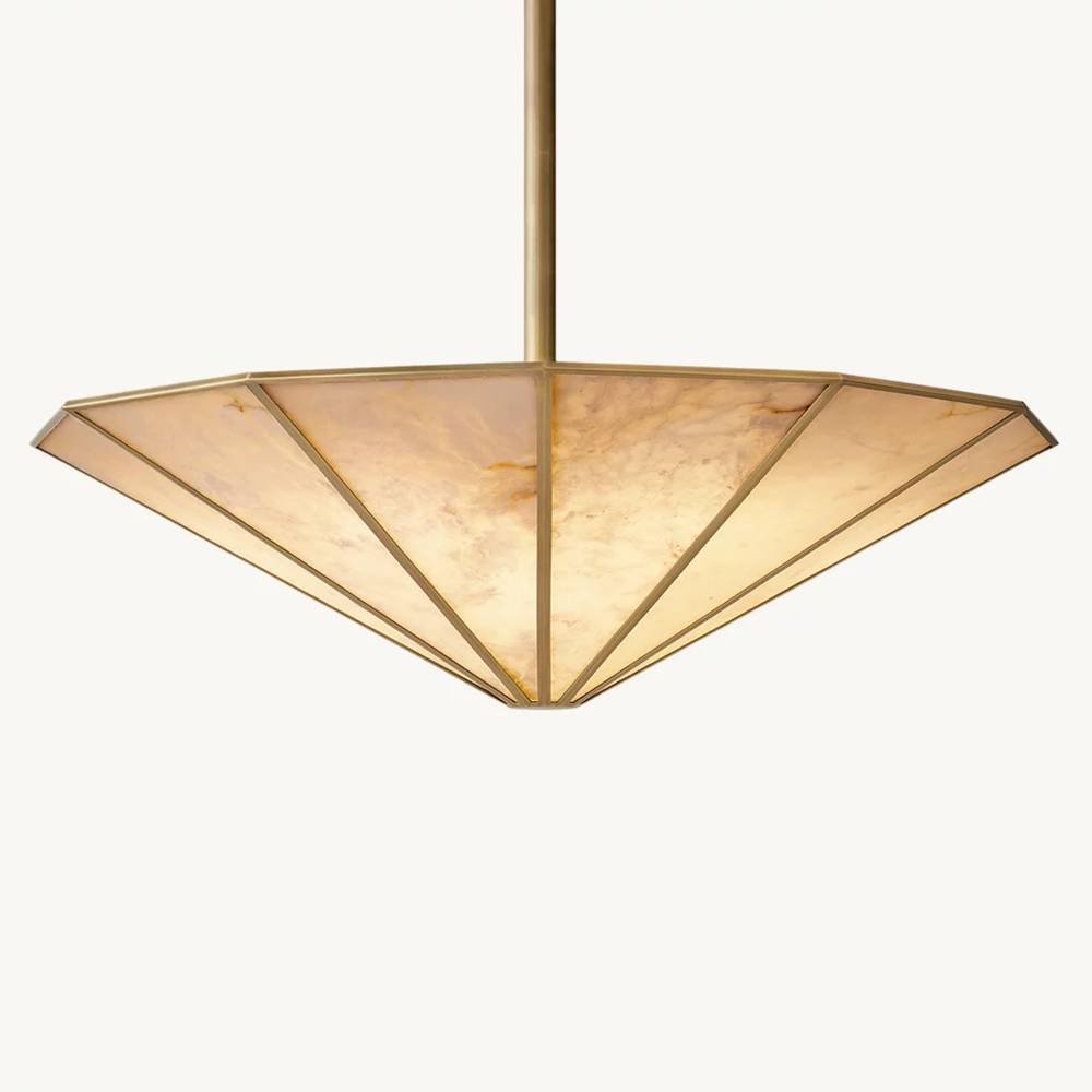 Lucette Alabaster Vein Round Chandelier 36" - Zelno