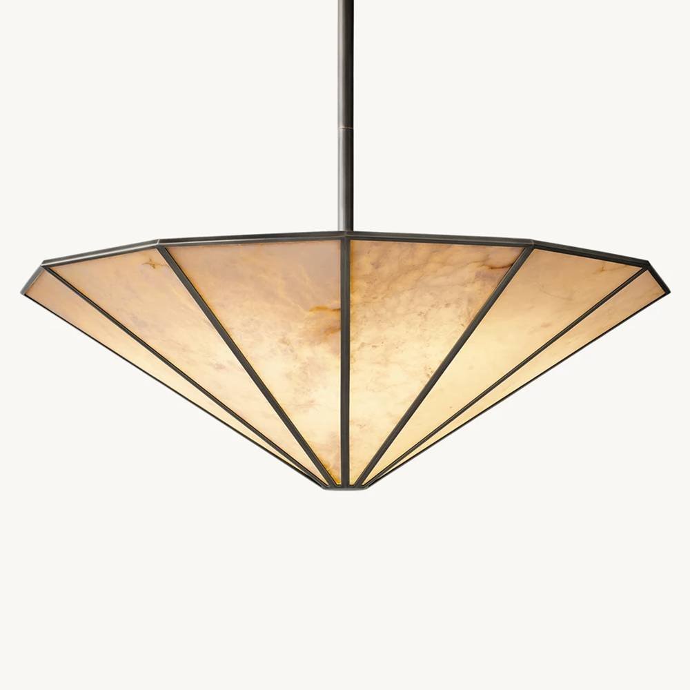 Lucette Alabaster Vein Round Chandelier 48" - Zelno