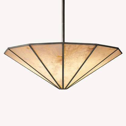 Lucette Alabaster Vein Round Chandelier 48" - Zelno