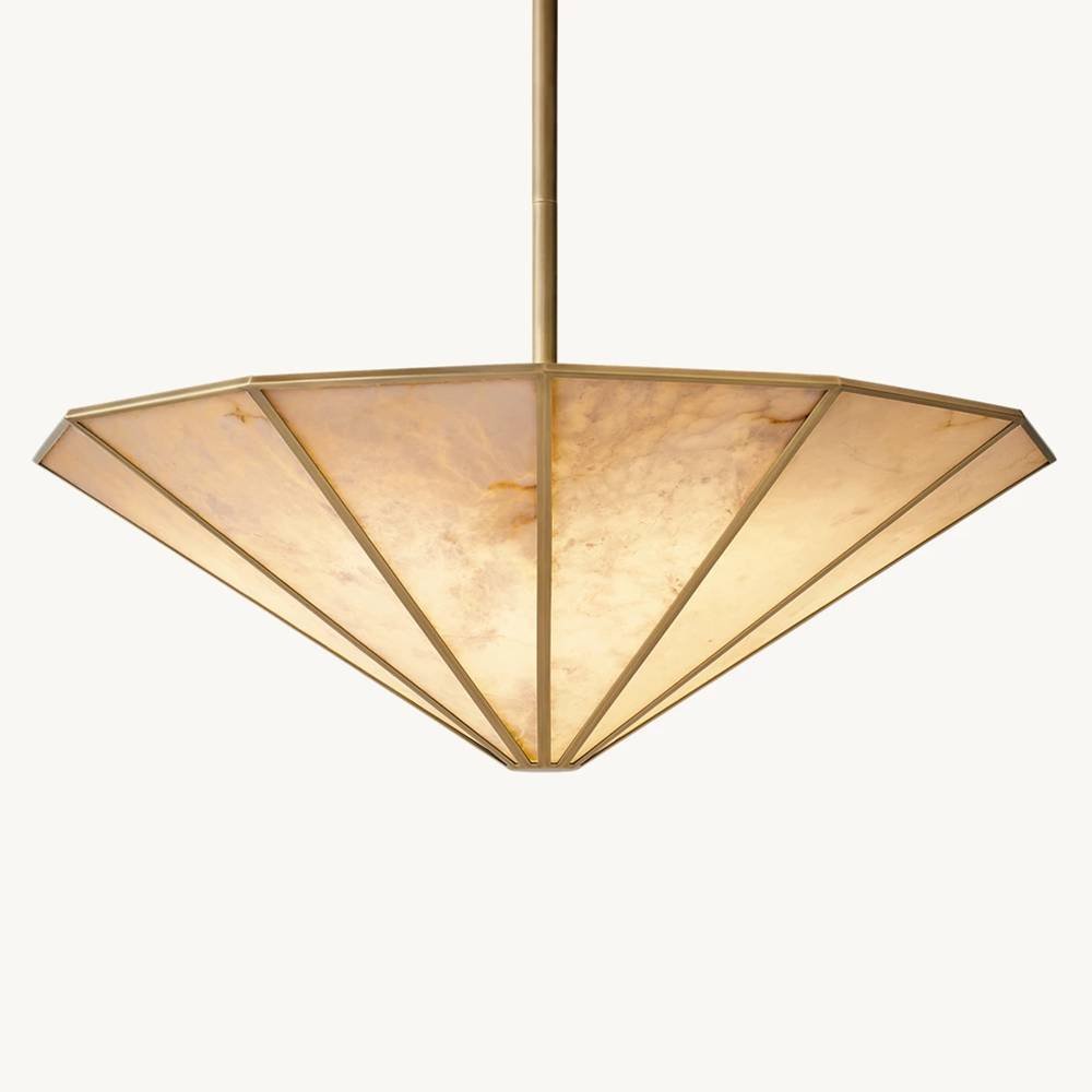 Lucette Alabaster Vein Round Chandelier 48" - Zelno