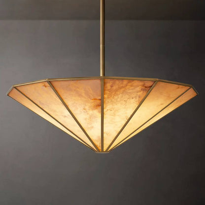 Lucette Alabaster Vein Round Chandelier 48" - Zelno