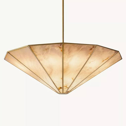 Lucette Alabaster Vein Round Chandelier 60" - Zelno