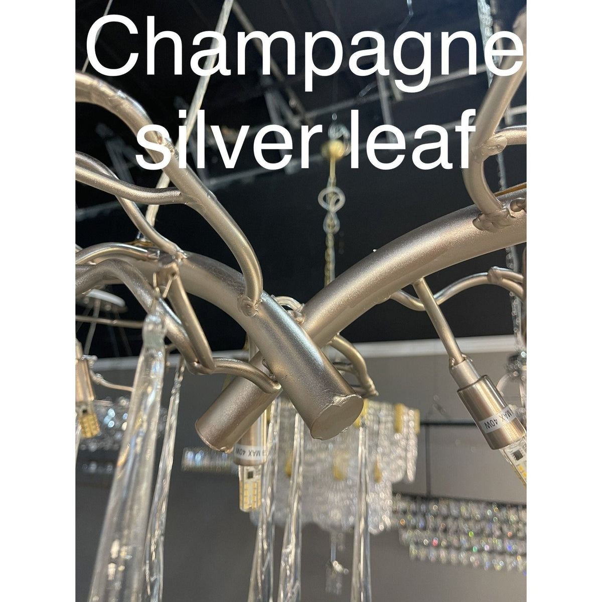 Lukas Oval Branching Brass Linear Teardrop Chandelier - Zelno Lighting