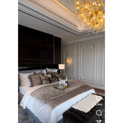 Lukas Oval Branching Brass Linear Teardrop Chandelier - Zelno Lighting