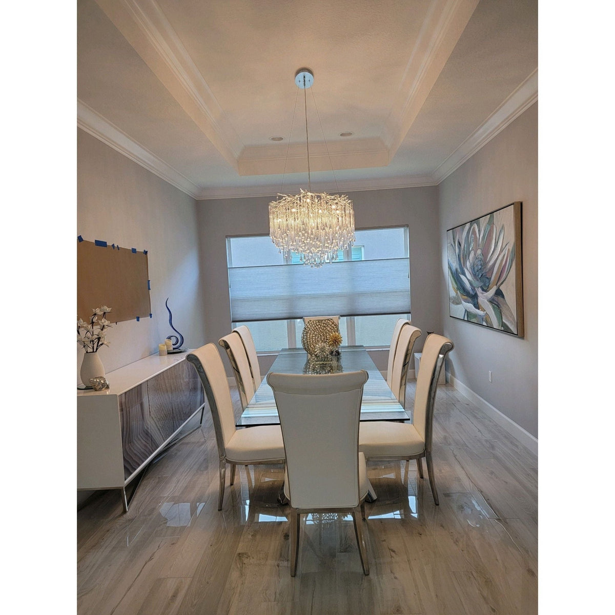 Lukas Oval Branching Brass Linear Teardrop Chandelier - Zelno Lighting