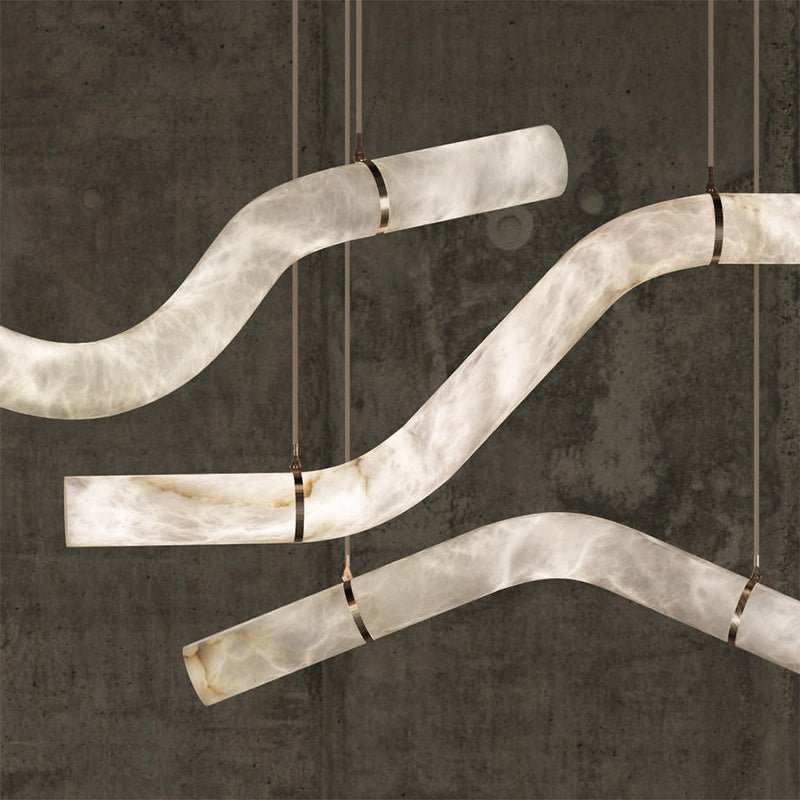 Luna's Simplicity - Modern Minimalist Alabaster Dining Room Pendant Light - Zelno