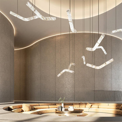 Luna's Simplicity - Modern Minimalist Alabaster Dining Room Pendant Light - Zelno