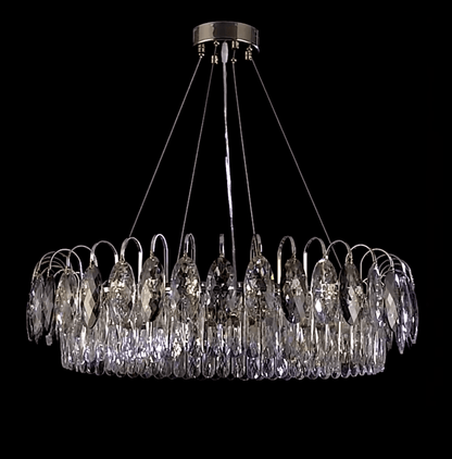 Luxurious K9 Crystal Chandelier Modern Ceiling Light Fixtures Set for Living Room/Dining Room - Zelno Lighting