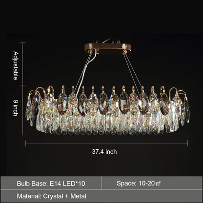 Luxurious K9 Crystal Chandelier Modern Ceiling Light Fixtures Set for Living Room/Dining Room - Zelno Lighting