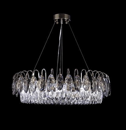 Luxurious K9 Crystal Chandelier Modern Ceiling Light Fixtures Set for Living Room/Dining Room - Zelno Lighting