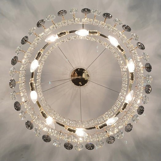Luxurious K9 Crystal Chandelier Modern Ceiling Light Fixtures Set for Living Room/Dining Room - Zelno Lighting